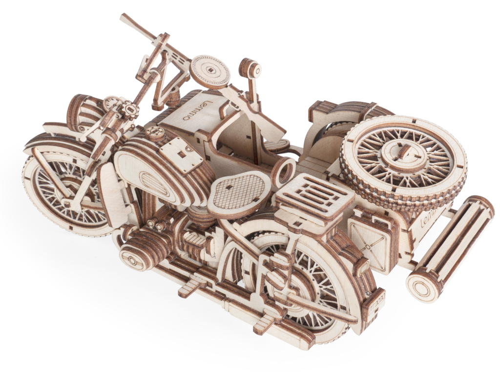 Сборная модель из дерева Lemmo Мотоцикл с коляской УРАН