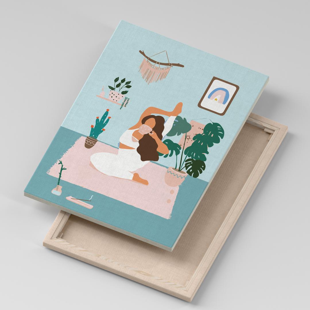Картина по номерам yoga and tea 40x50
