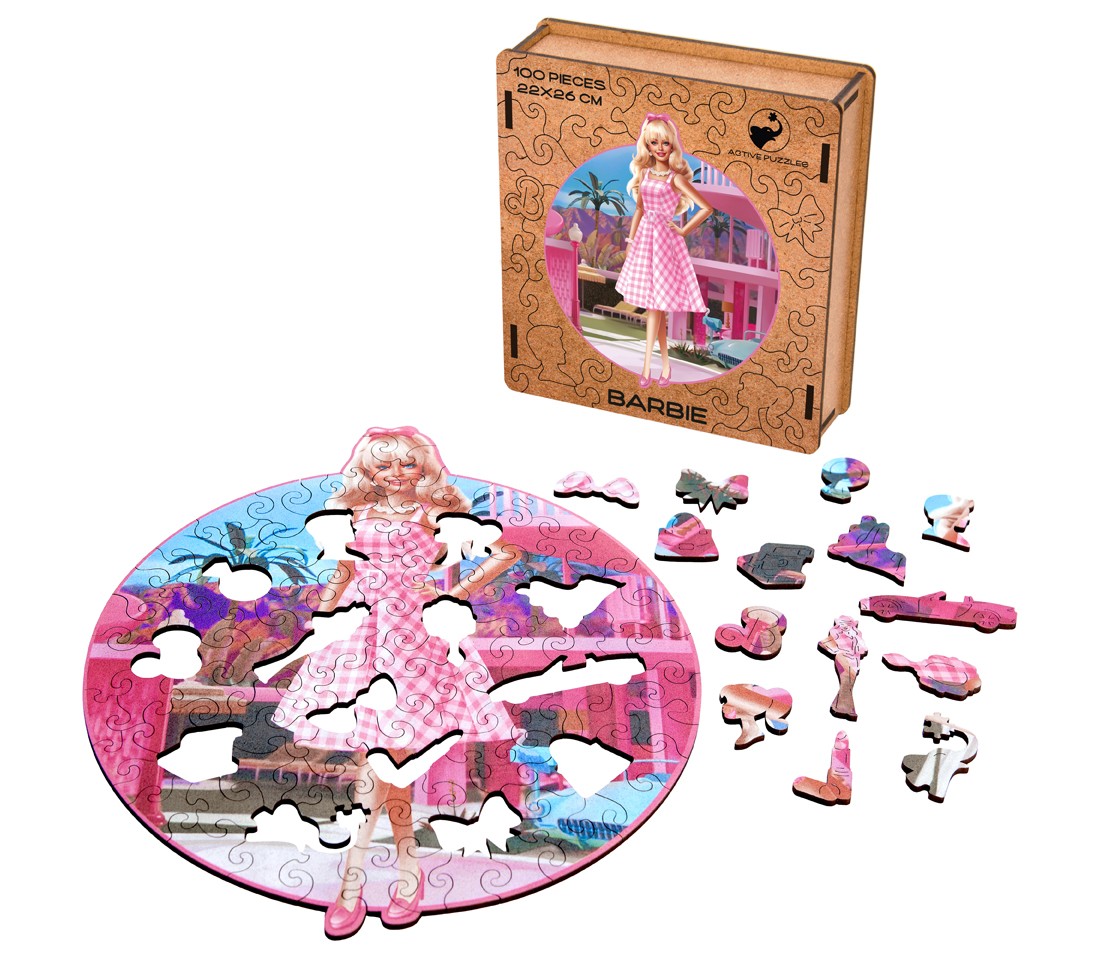 Деревянный пазл Барби