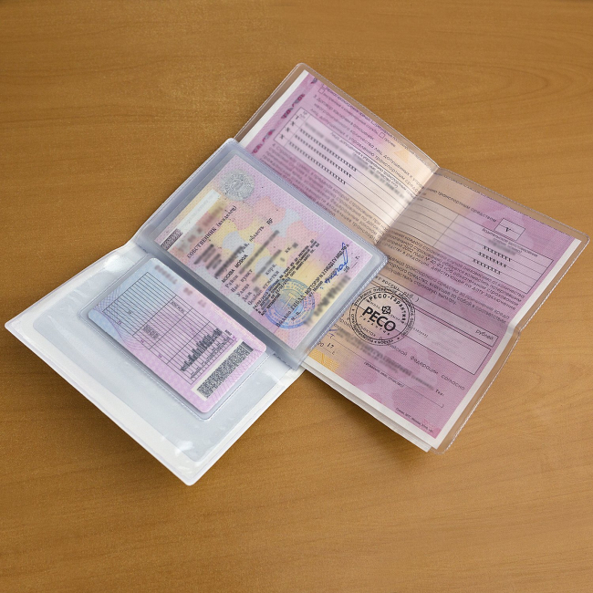 Обложка на автодокументы Жираф в такси