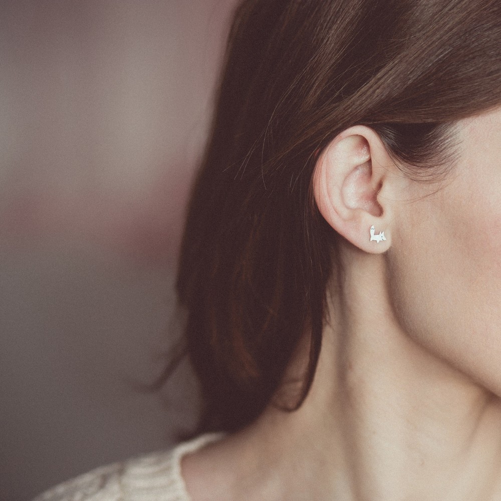 Серьги-пусеты Лиса