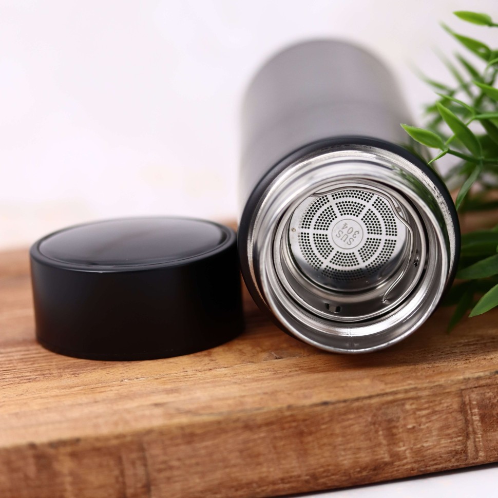 Термос с датчиком температуры Metallic (black), 500 мл
