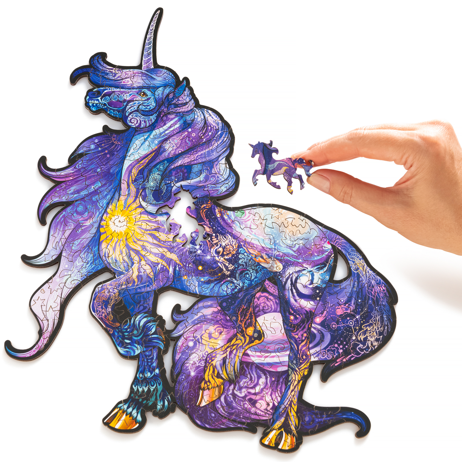 Деревянный пазл Космический Единорог L