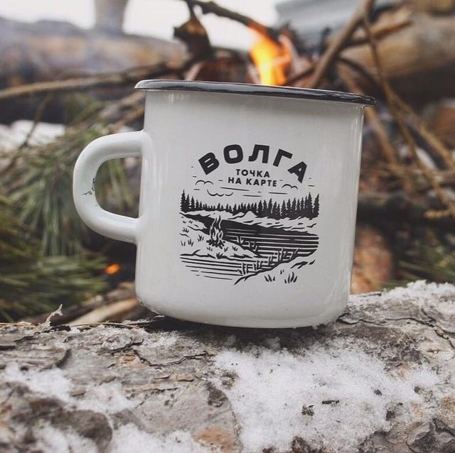 Кружка эмалированная Точка на карте Волга