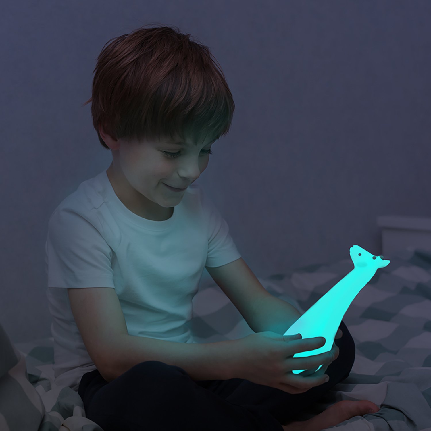 Фонарик и ночник Жираф Джина (синий)