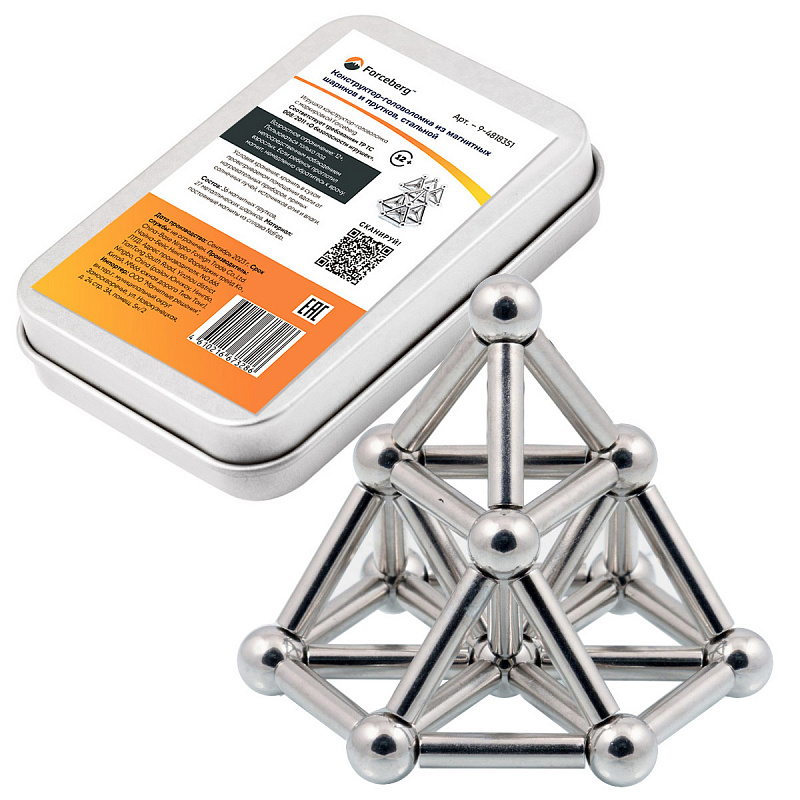 Магнитный конструктор Шарики и Цилиндры, сталь