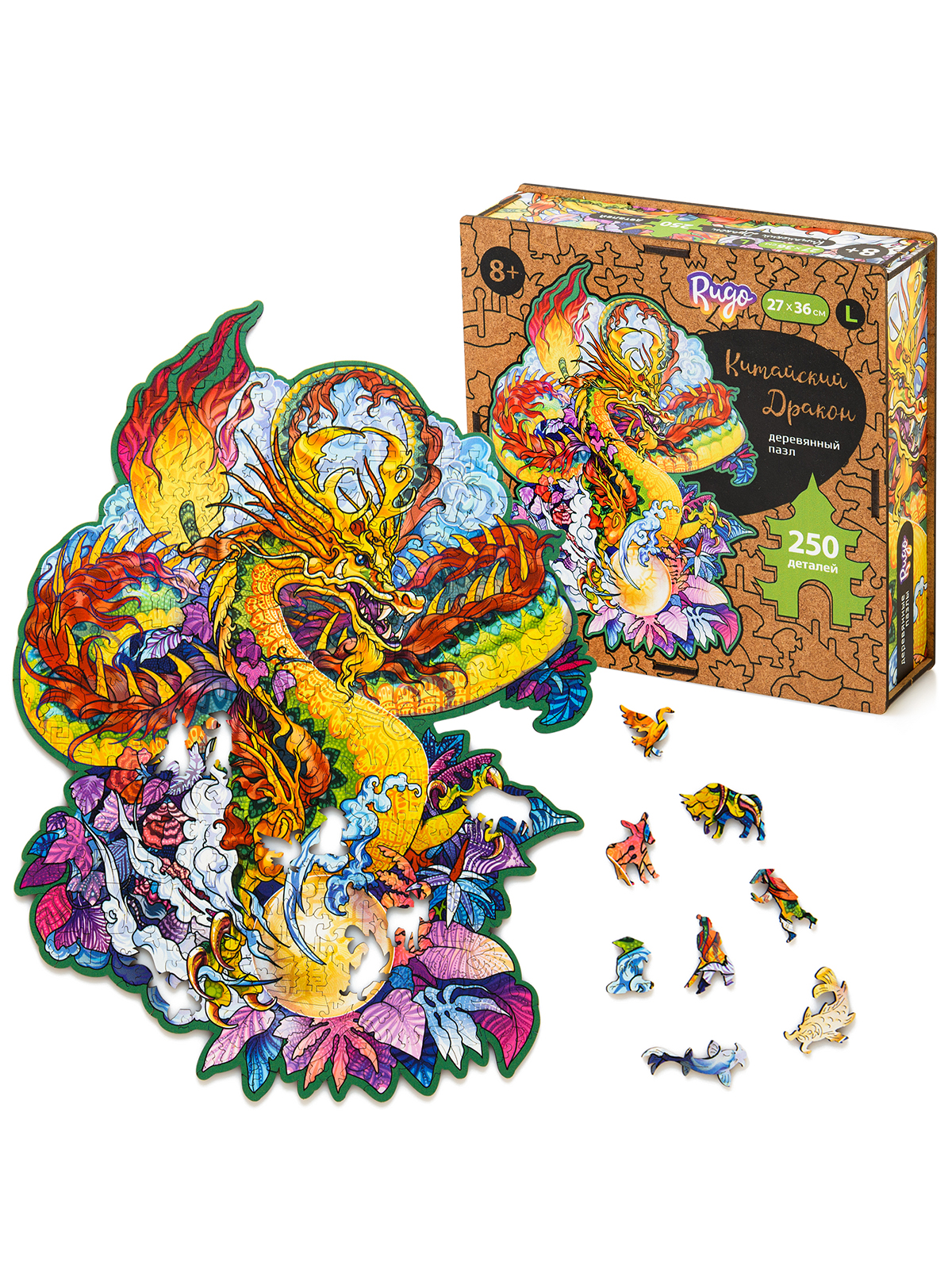 Деревянный пазл Китайский Дракон L