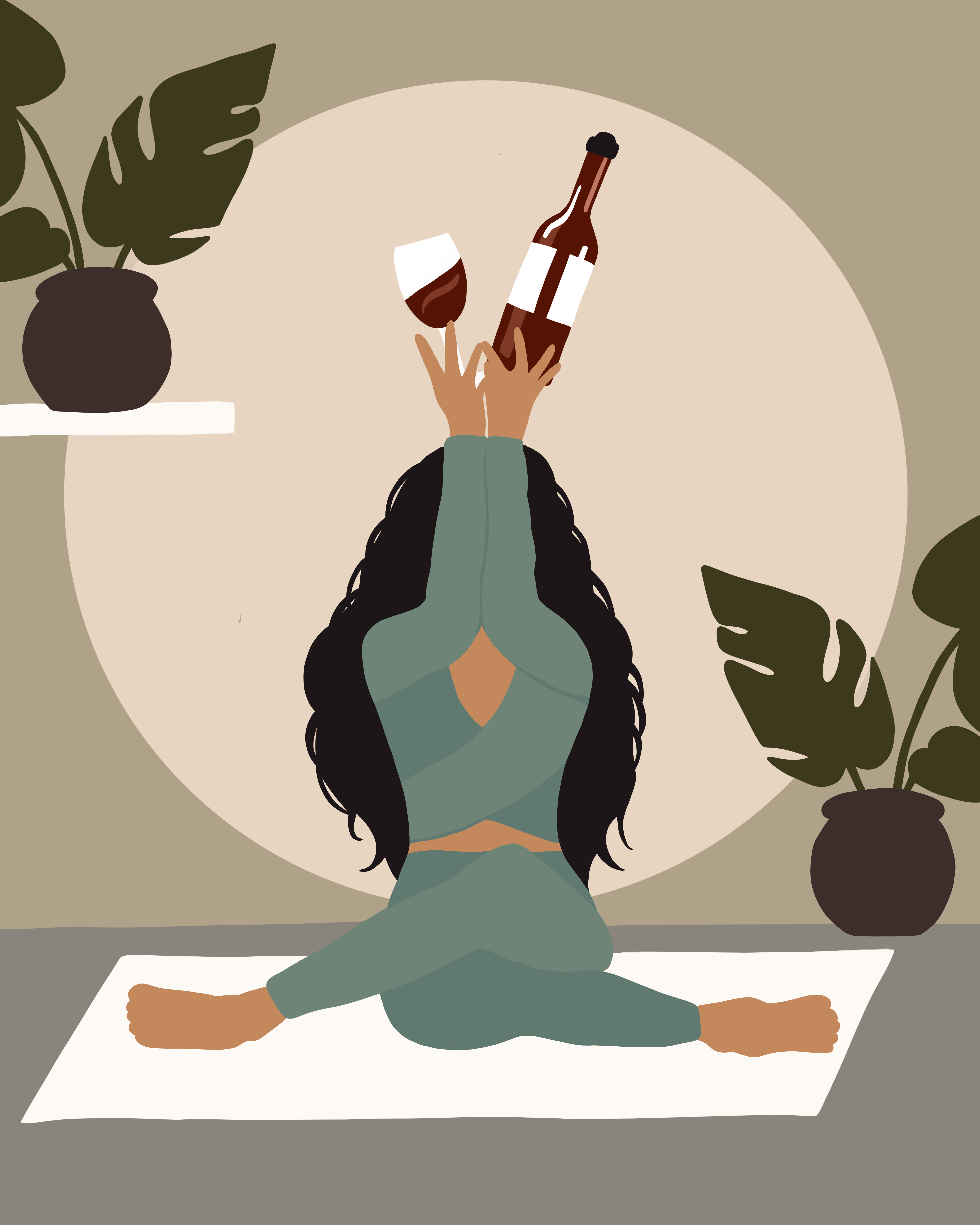 Картина по номерам Yoga&wine 40х50