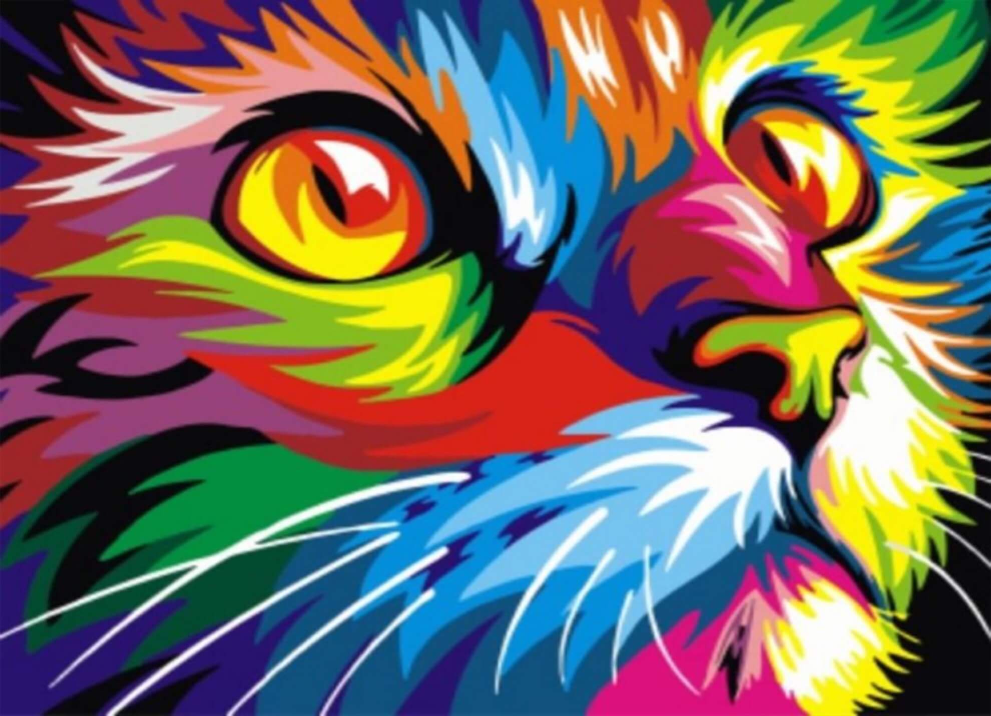 Алмазная мозаика Радужный кот 30х40 см