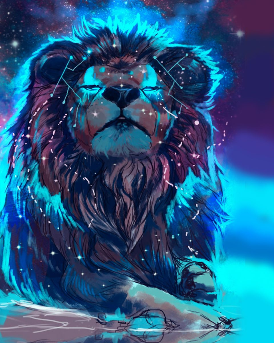 Алмазная мозаика 40x50 Звёздный лев (ZM-3169)