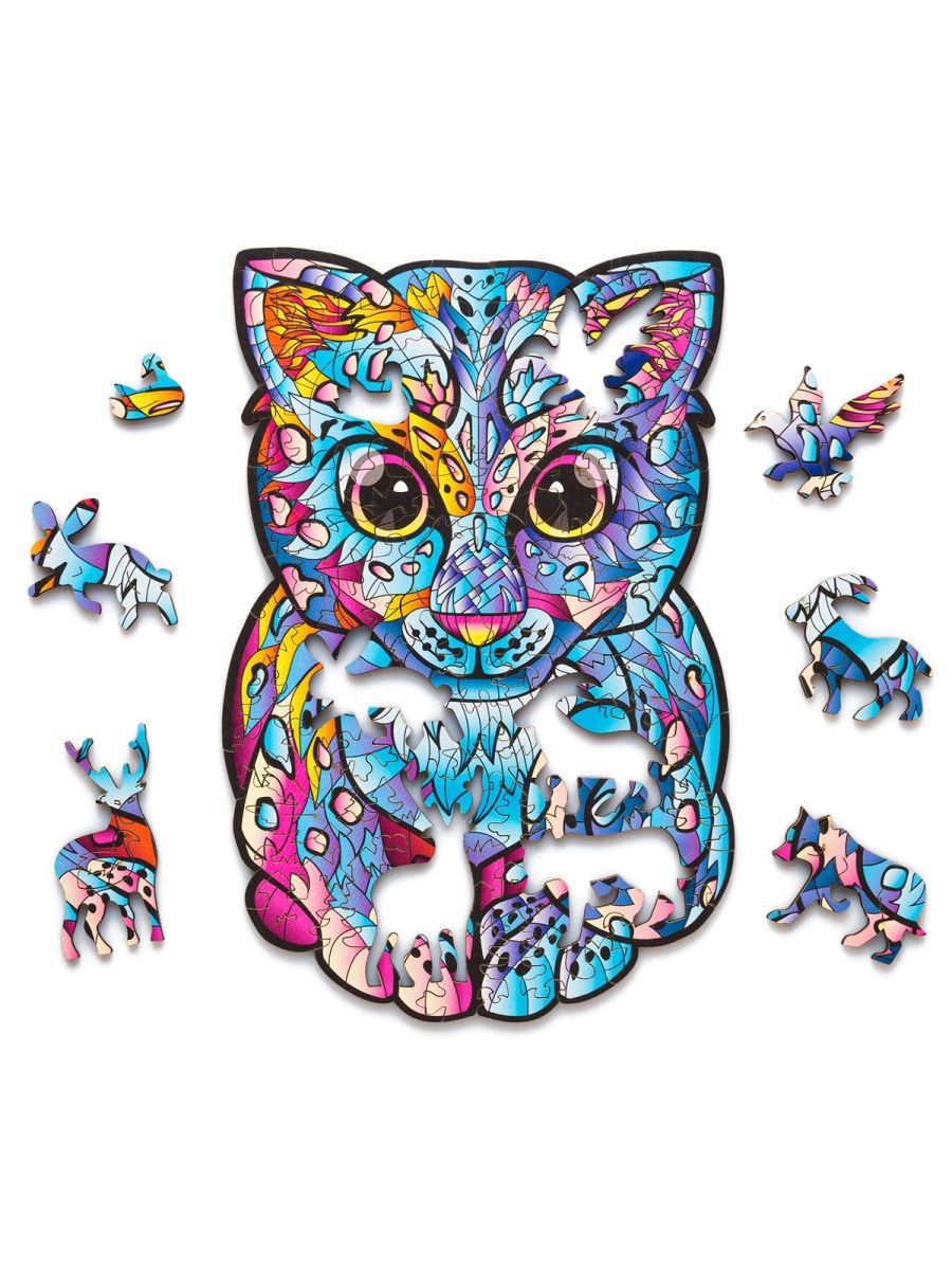 Деревянный пазл Снежный Барс S