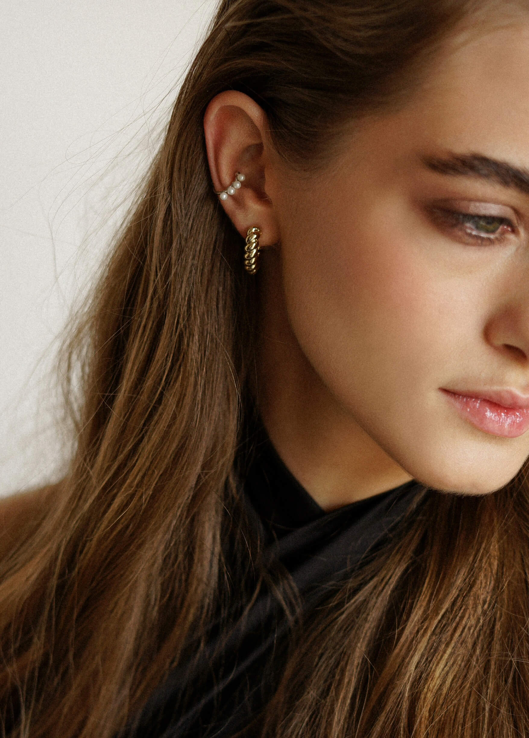 Серьги Minimal Сердечки крученые (цвет золото)