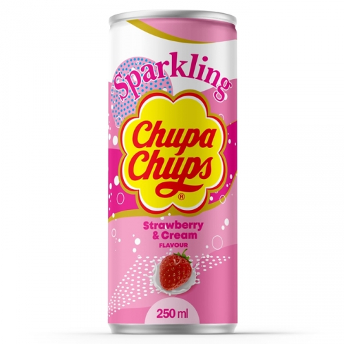 Лимонад Chupa Chups Клубничный крем (slim can), 250 мл