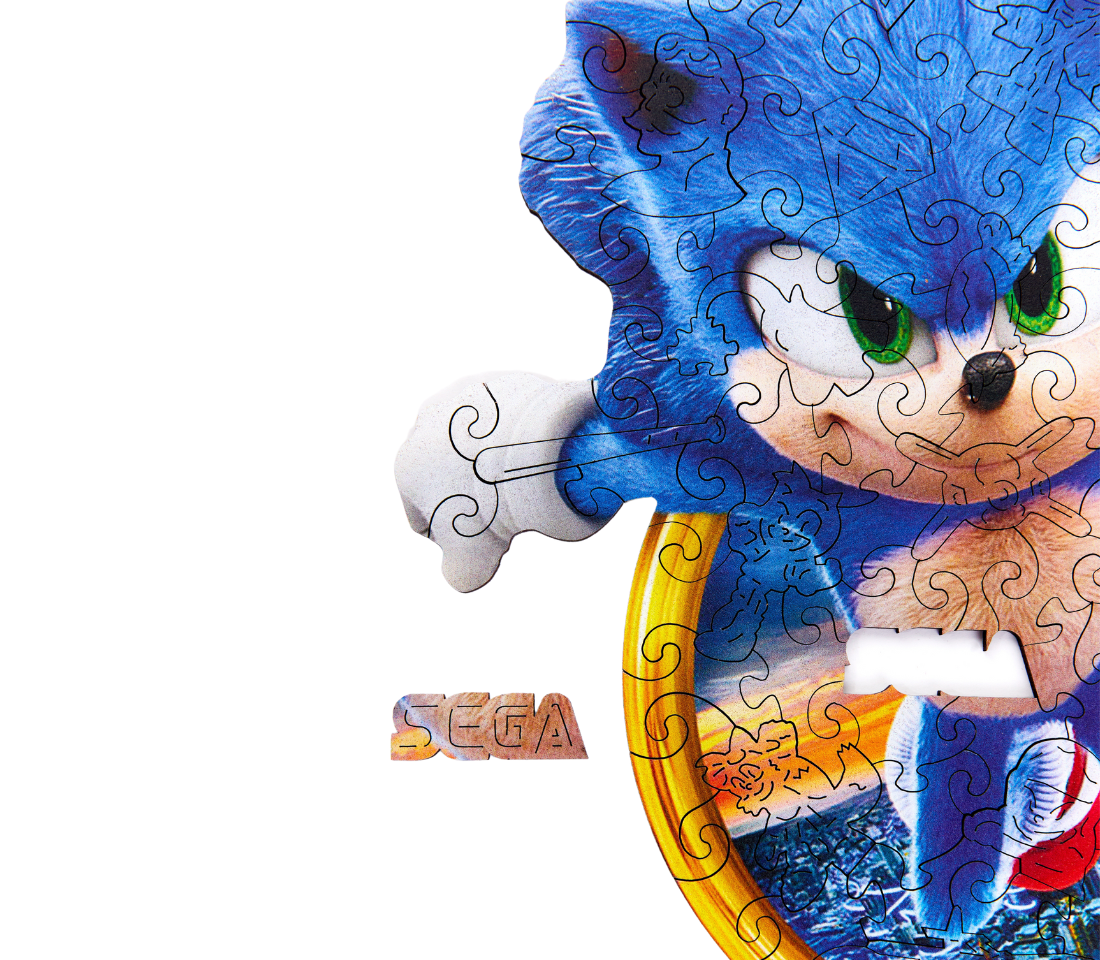 Деревянный пазл Соник