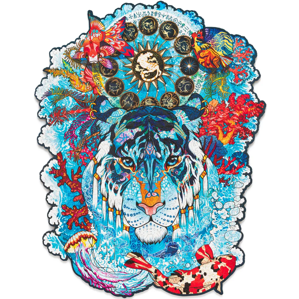 Деревянный пазл Водяной Тигр XL 43х54 см, 500 деталей