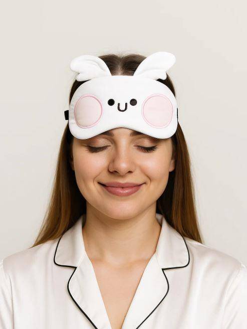 Маска для сна гелевая Head hare (white)