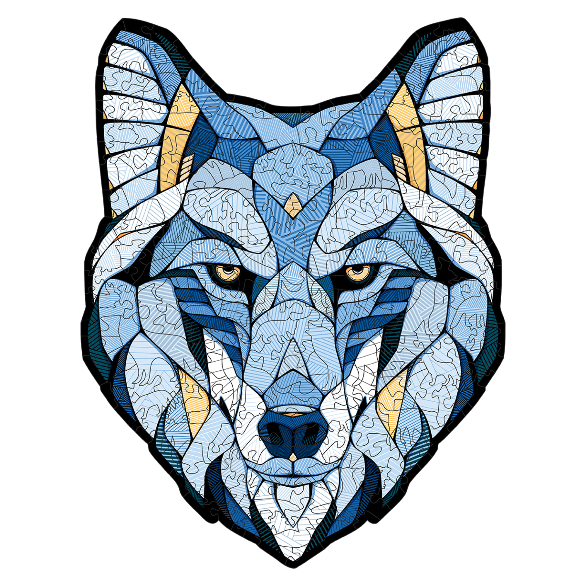 Деревянный фигурный пазл EWA Волк L 50x39 см