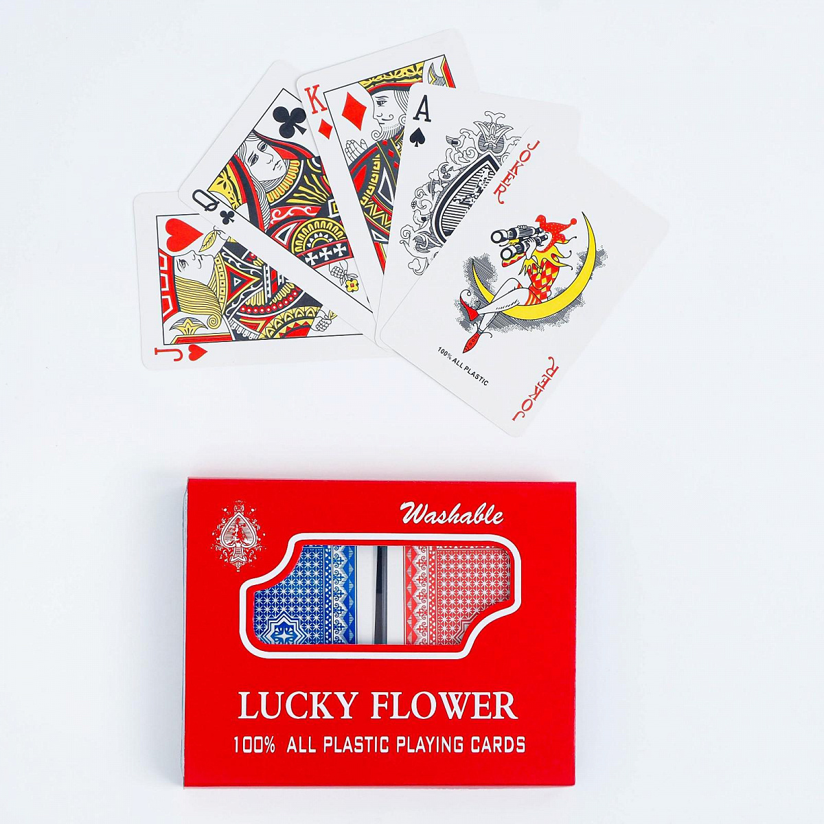 Карты игральные пластиковые Lucky flower, 2 колоды по 54 шт