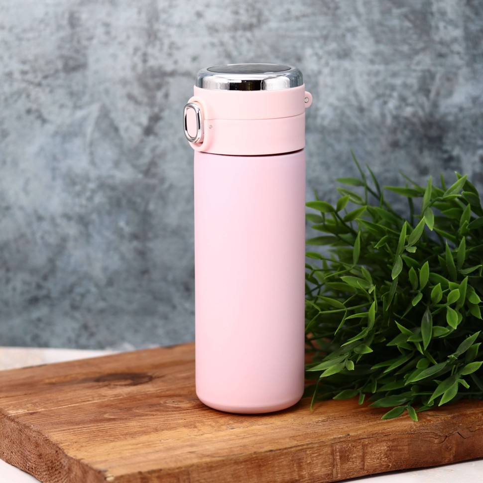 Термос с датчиком температуры Сlassic style (pink), 420 мл