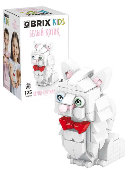 Конструктор Qbrix Kids Белый котик