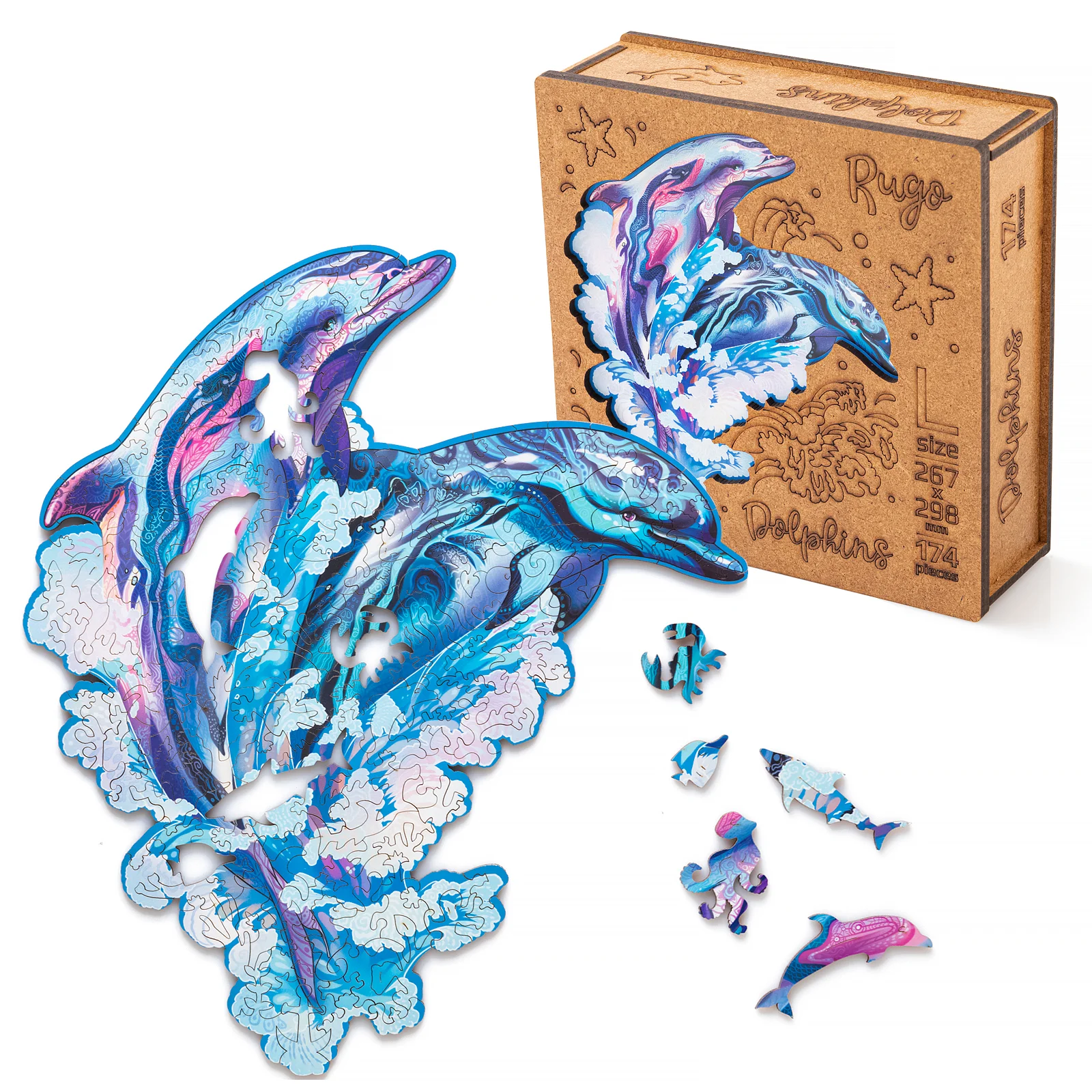 Деревянный пазл Дельфины L