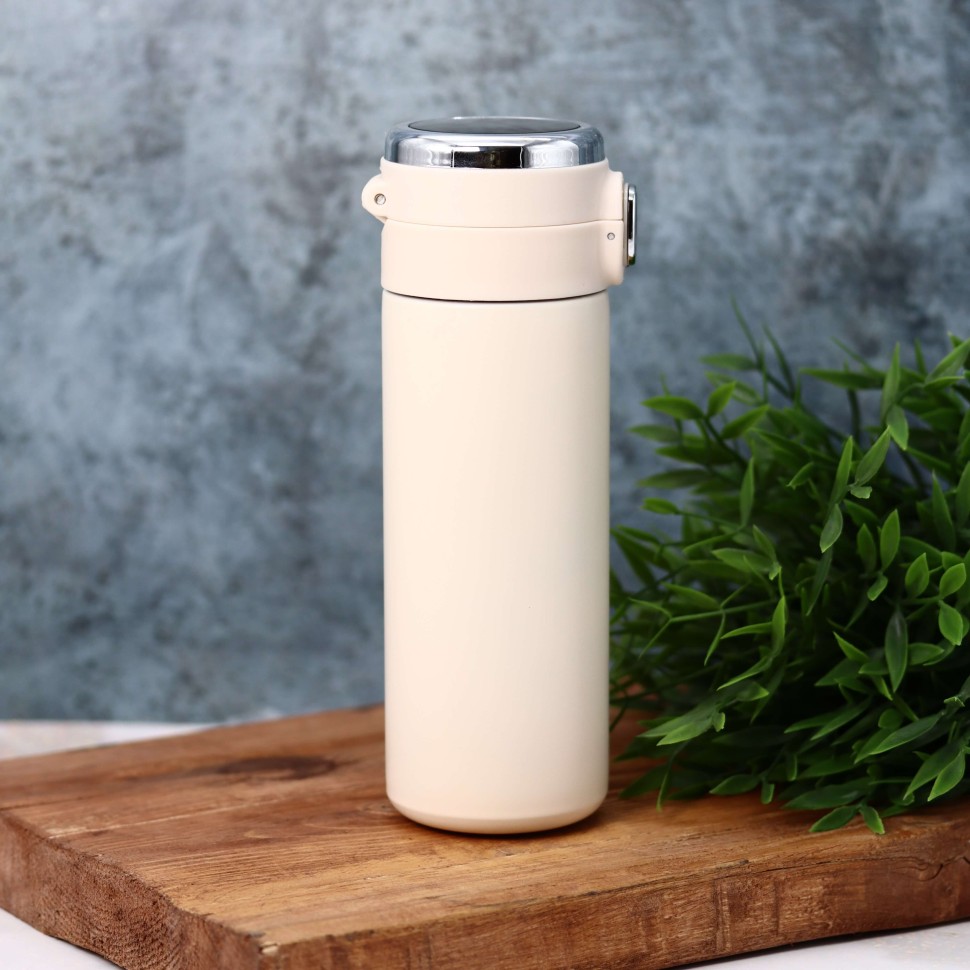 Термос с датчиком температуры Сlassic style (white), 420 мл