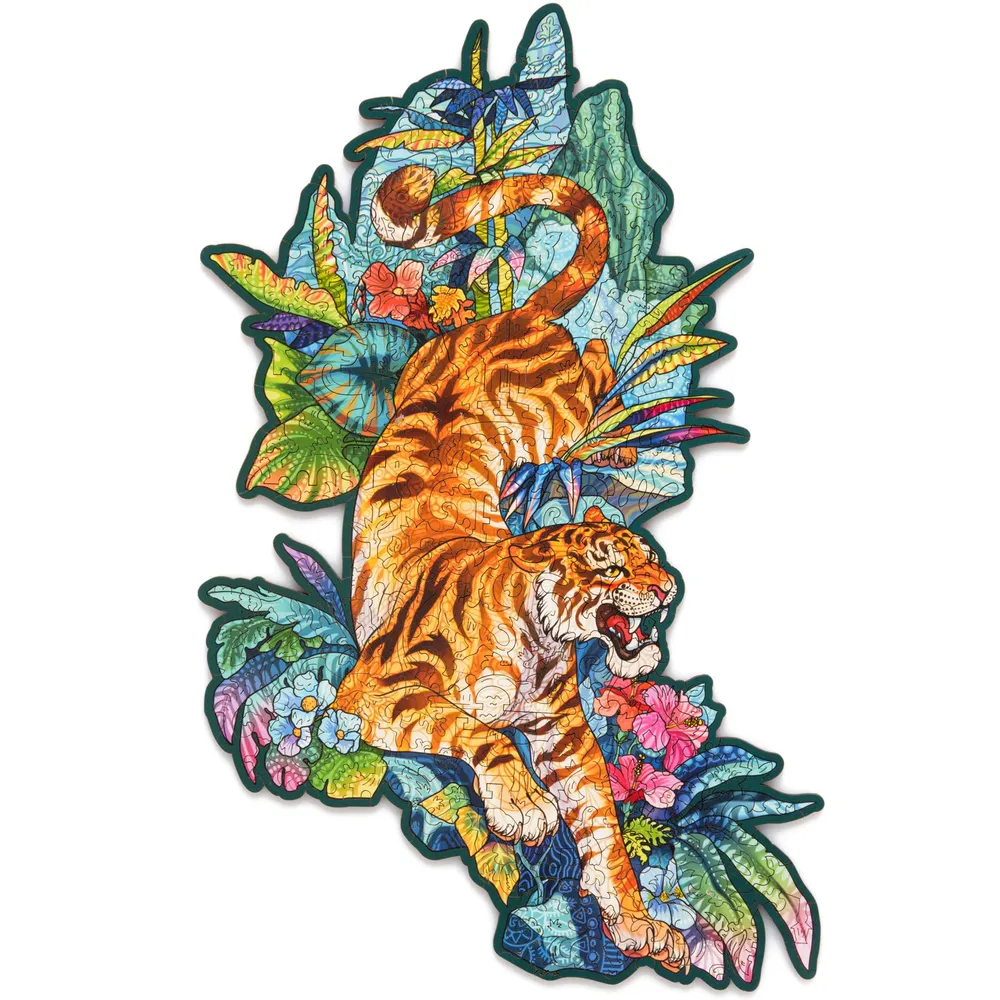 Деревянный пазл Тигр 24х36 см, 185 деталей