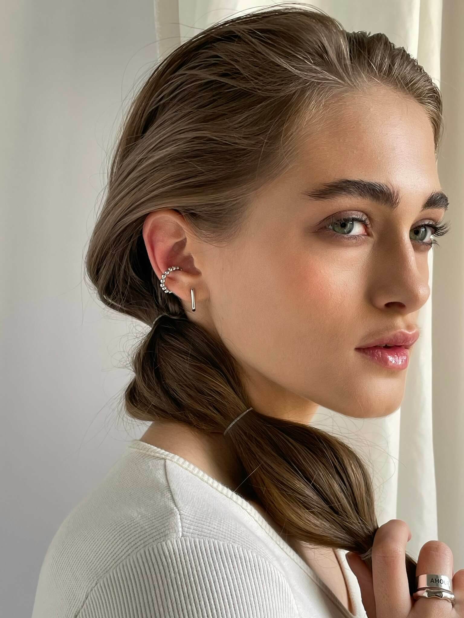 Серьги Minimal Мини-карабины (серебро)