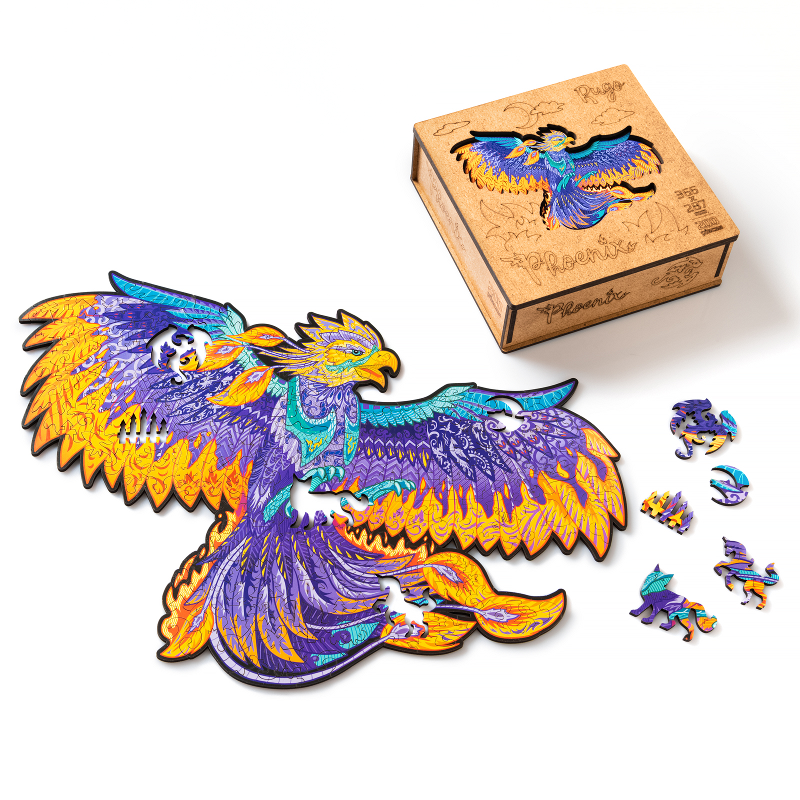 Деревянный пазл Феникс L