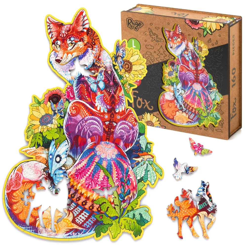 Деревянный пазл Лиса 24х36 см, 160 деталей FoxL