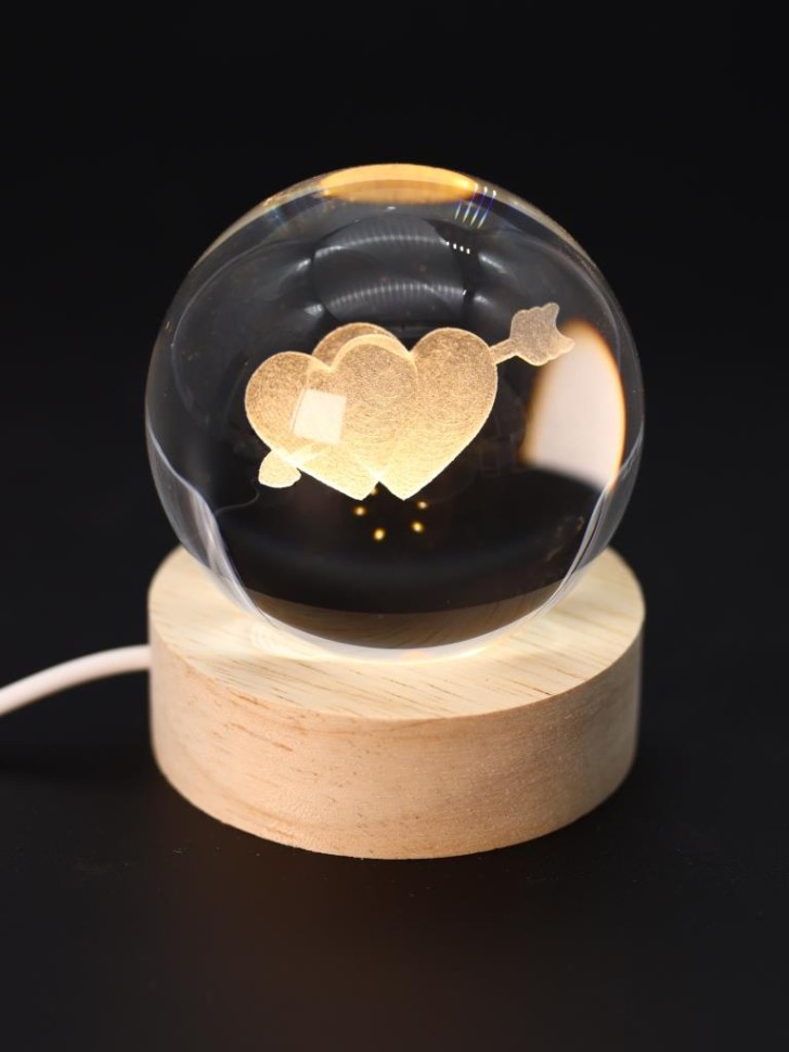 Ночник 3D Two hearts (6 см)