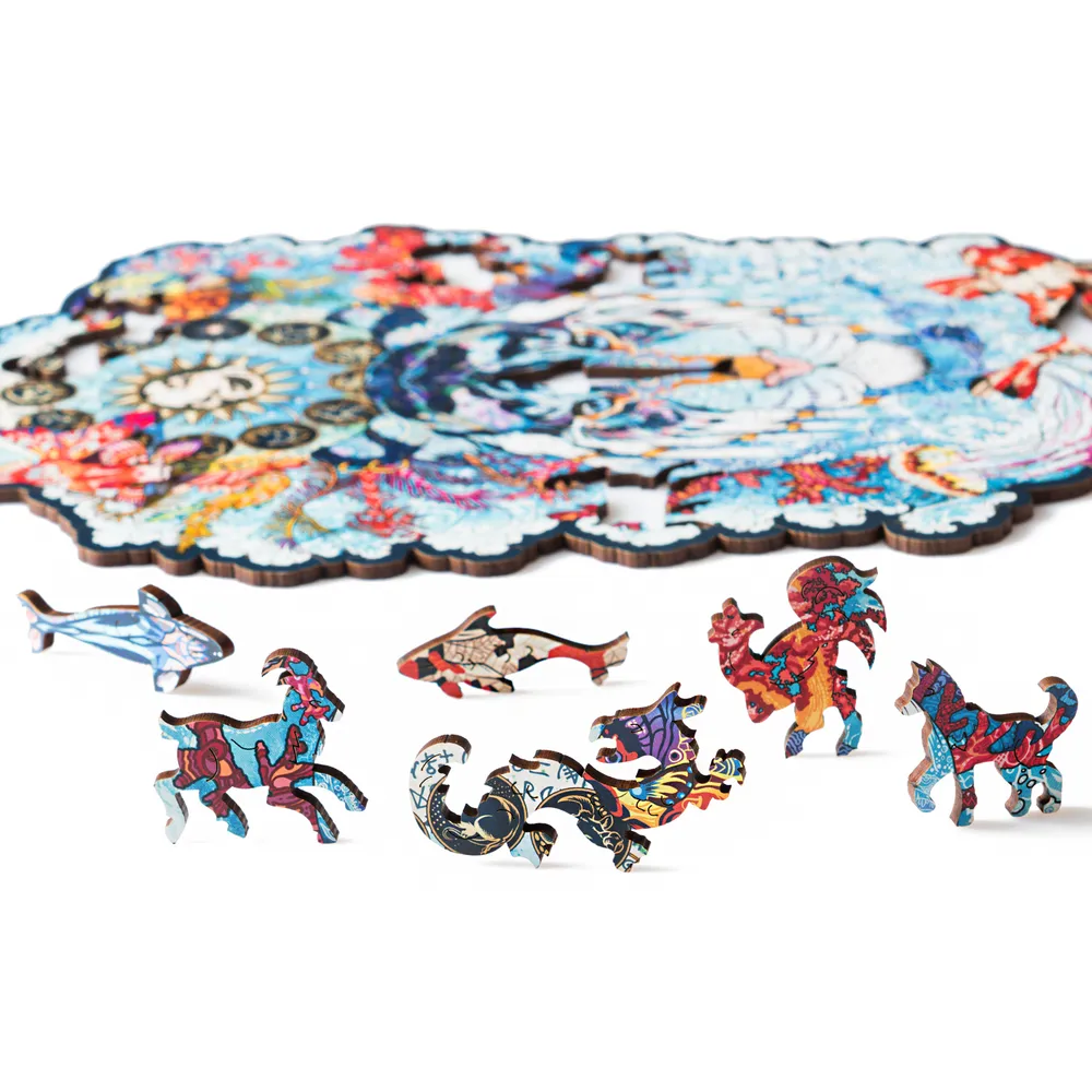 Деревянный пазл Водяной Тигр S 18х23 см, 109 деталей WTigerS