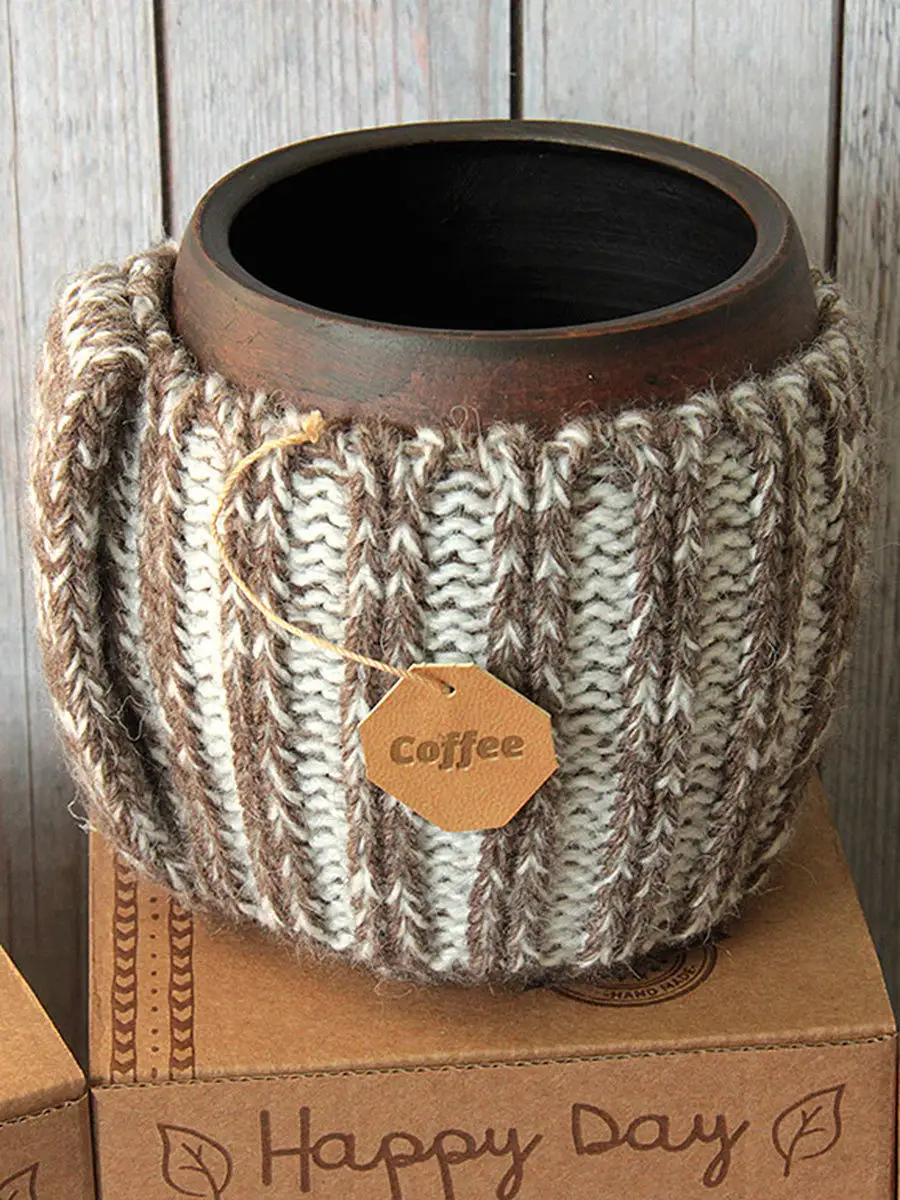 Вязаная кружка Кофе с молоком