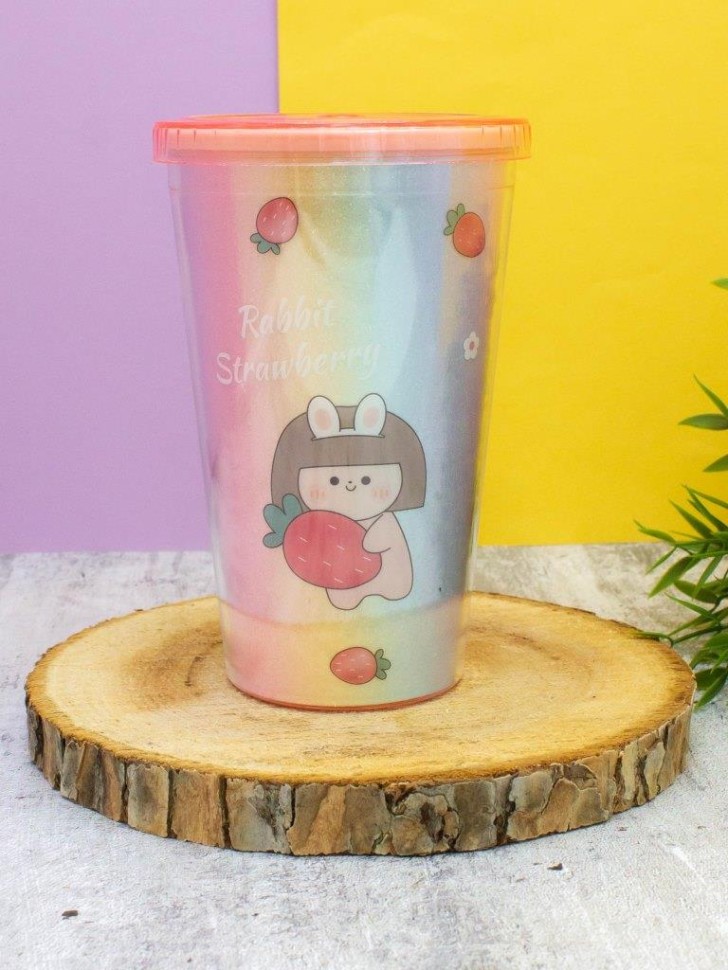 Тамблер Rabbit strawberry (pink) 450 мл