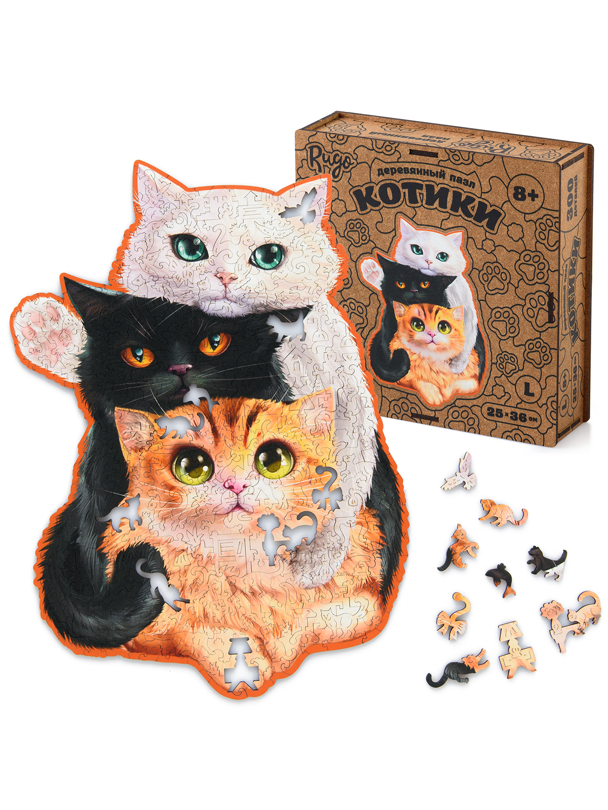 Деревянный пазл Котики DL