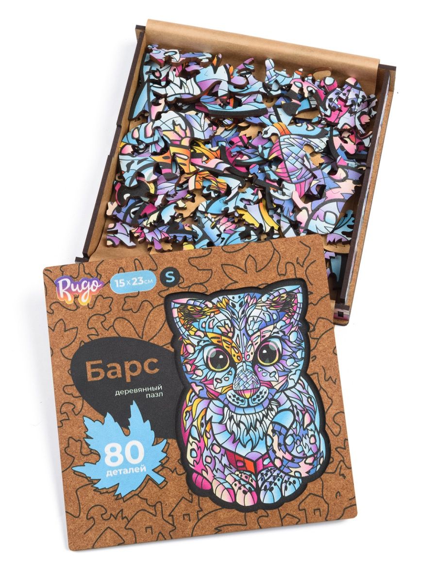 Деревянный пазл Снежный Барс S