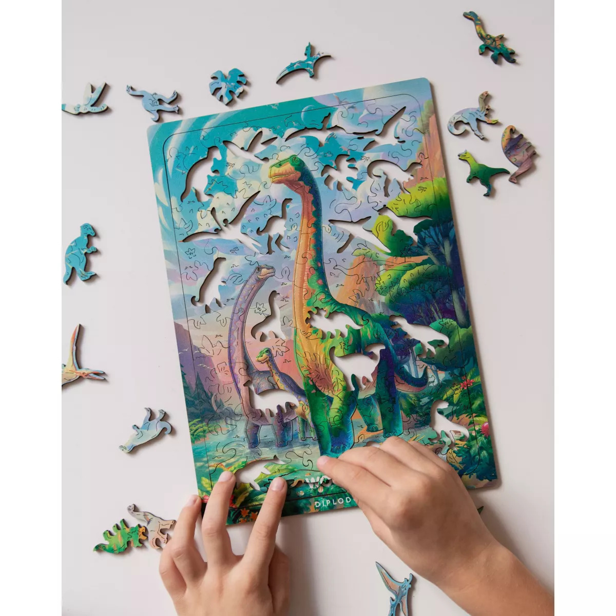 Деревянный пазл Диплодок