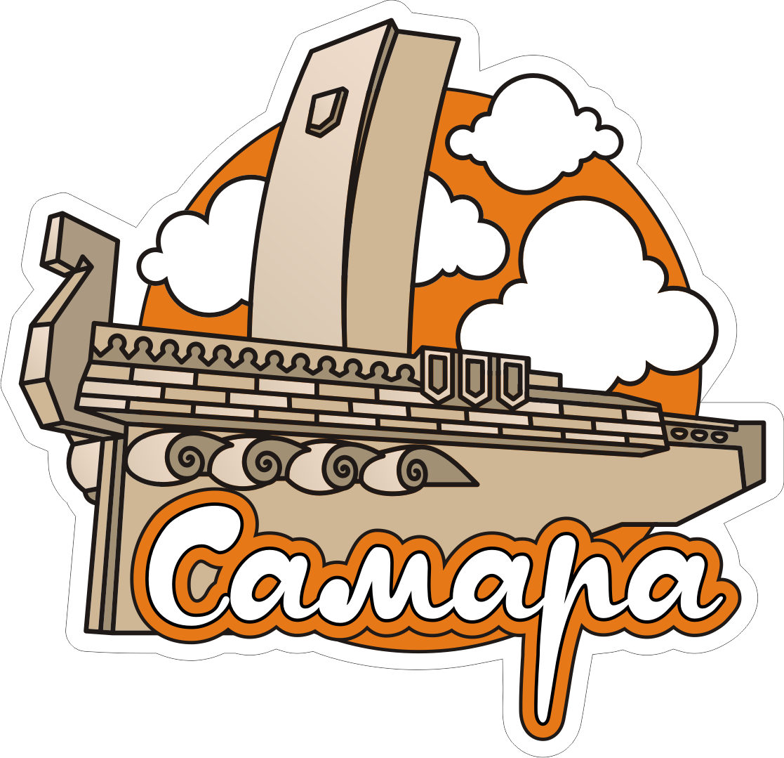 Магнит Символика Самара Ладья (деревянный)