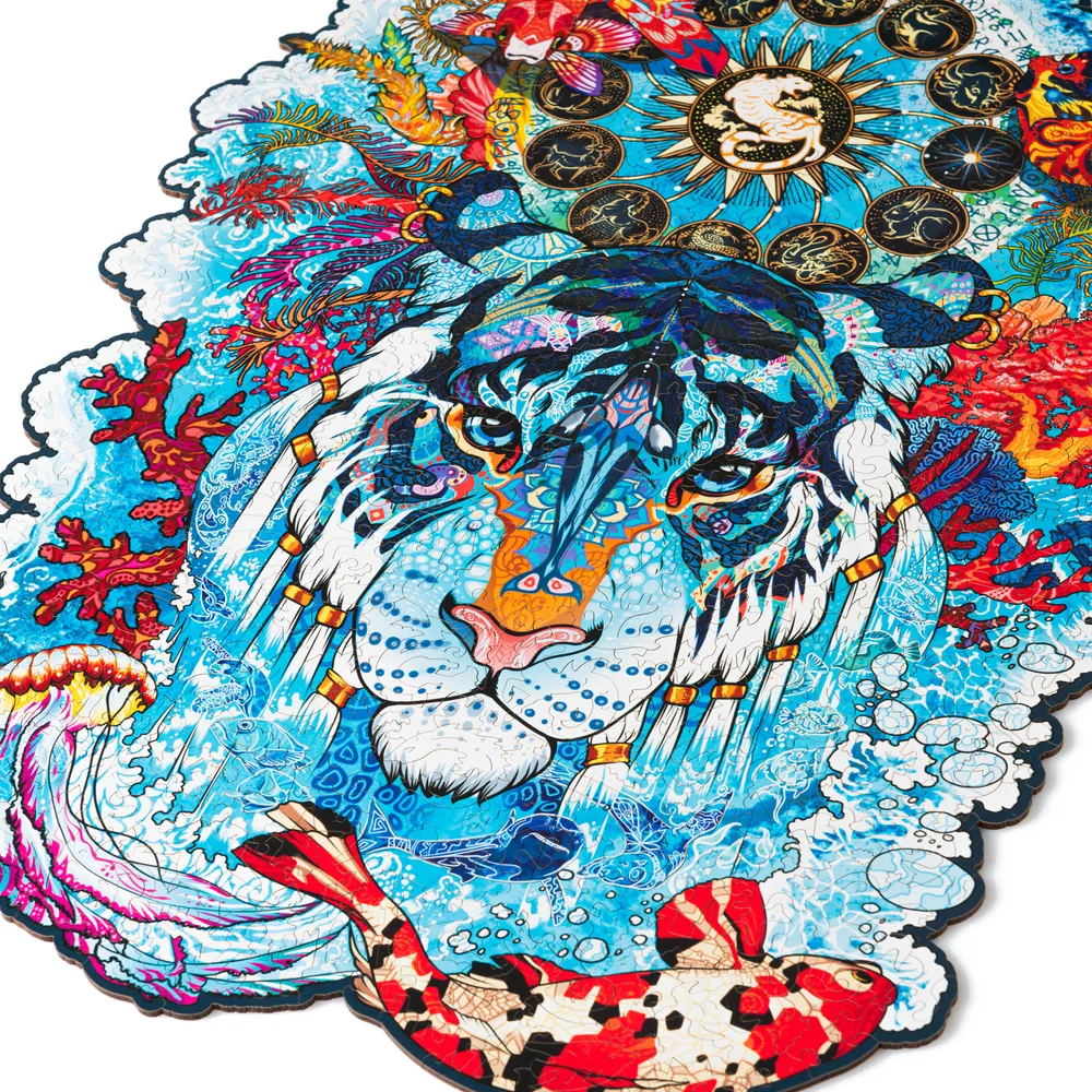 Деревянный пазл Водяной Тигр XL 43х54 см, 500 деталей