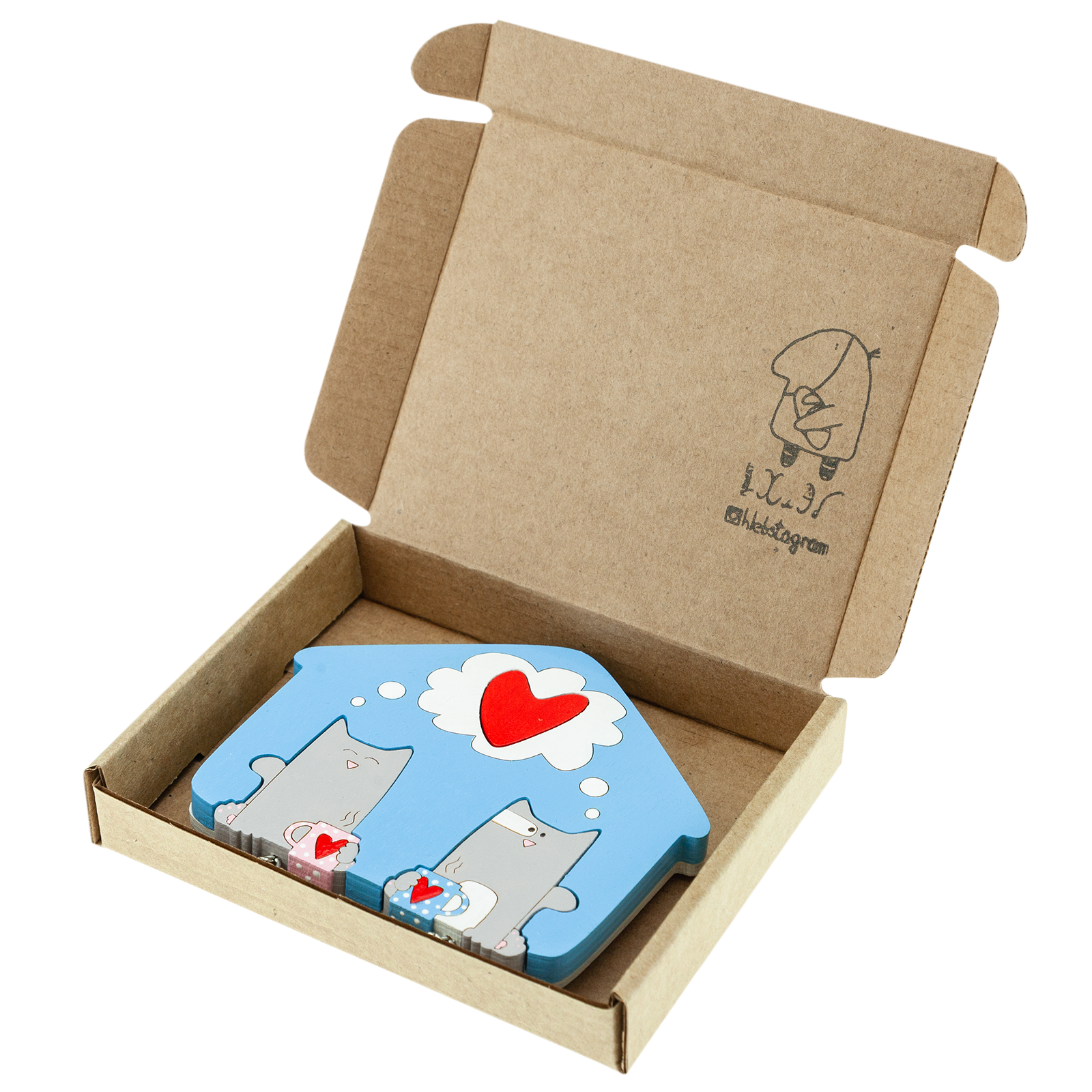 Ключница двойная Котики с кружкой