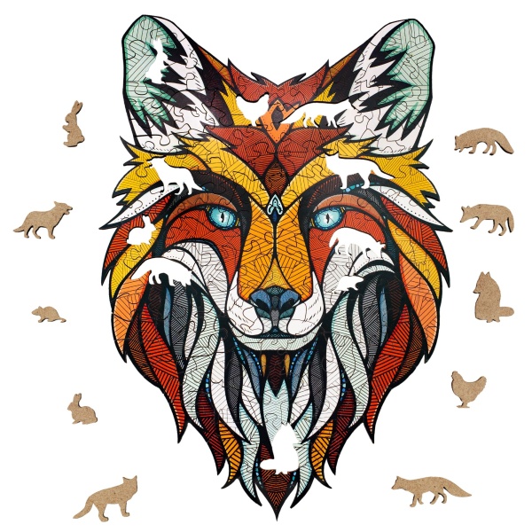 Деревянный фигурный пазл EWA Хитрый Лис L 38x53 см