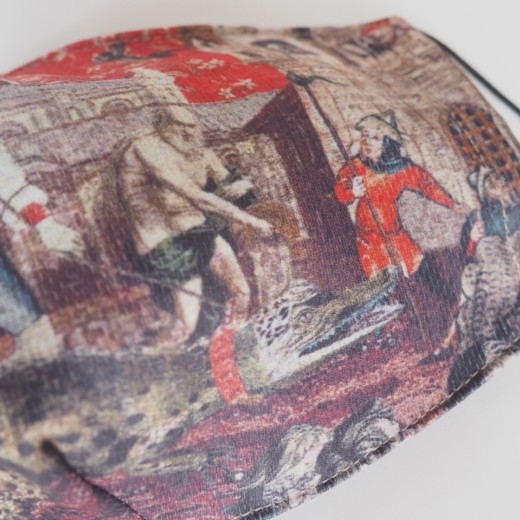 Маска многоразовая Крокодил на красном фоне