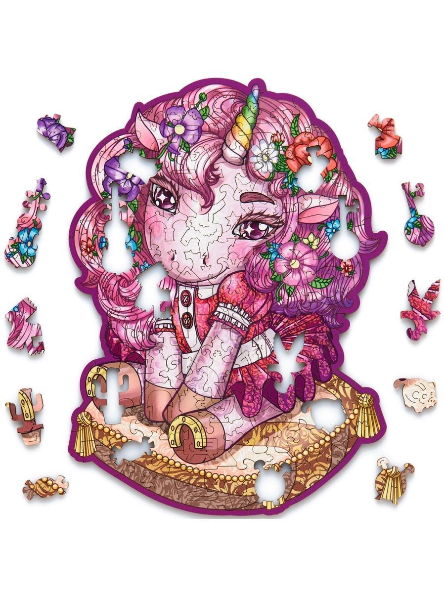 Деревянный пазл Единорог Т