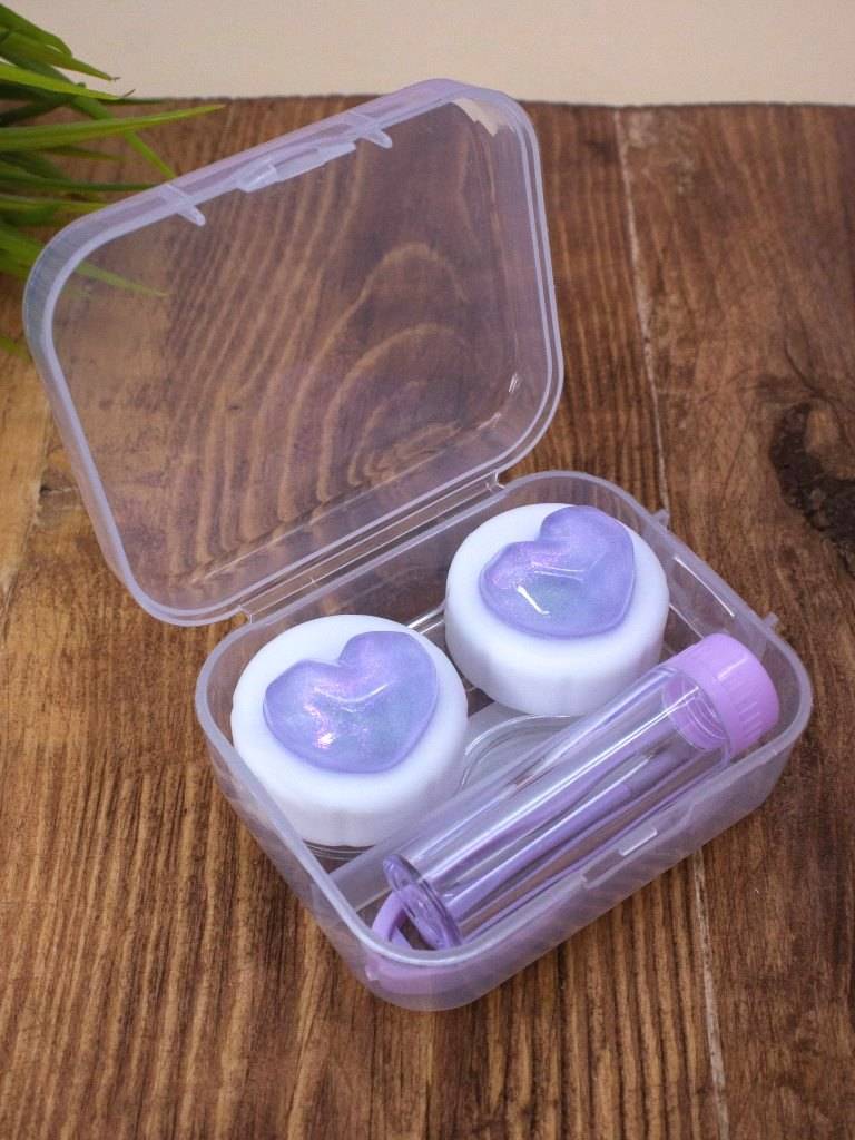 Контейнер для линз Glass heart (purple)