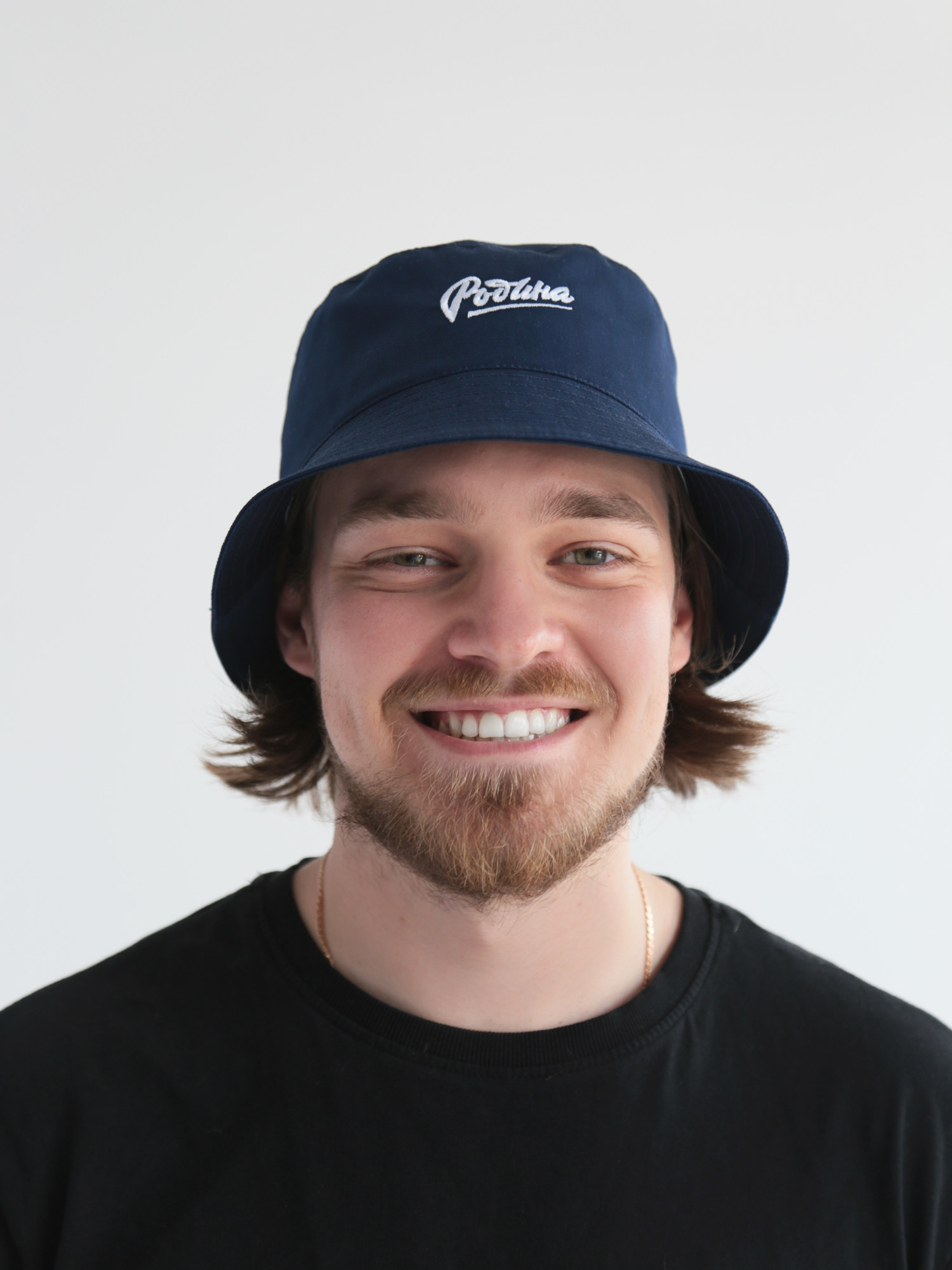 Панама Родина Белый лого (темно-синий) M