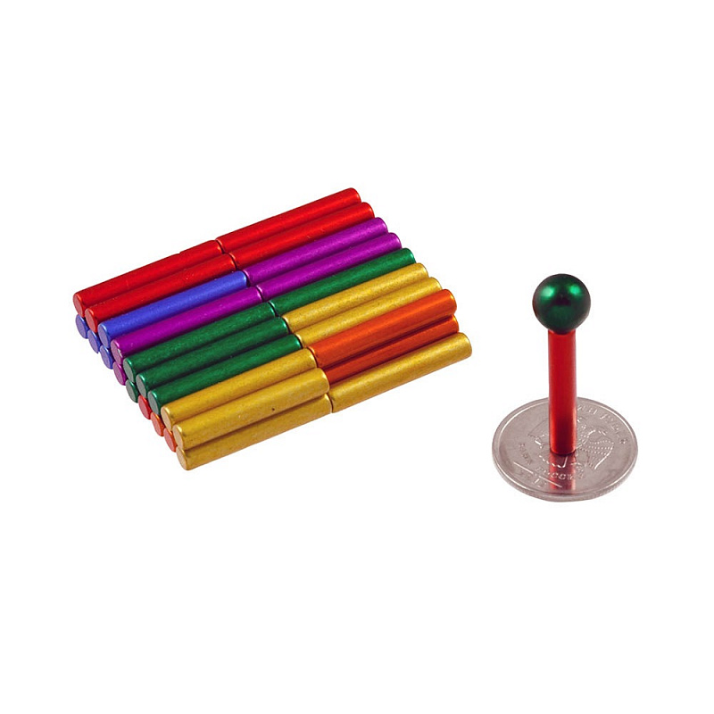 Магнитный конструктор мини Шарики и Цилиндры, цветной