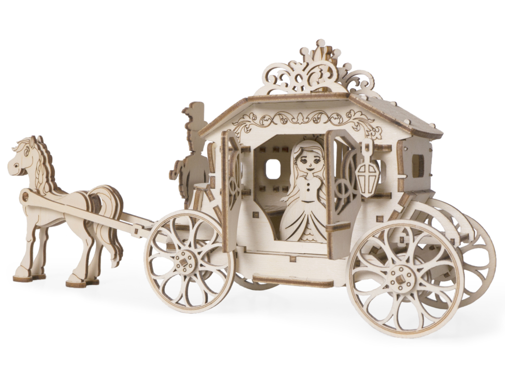 Конструктор 3D деревянный подвижный Lemmo Карета