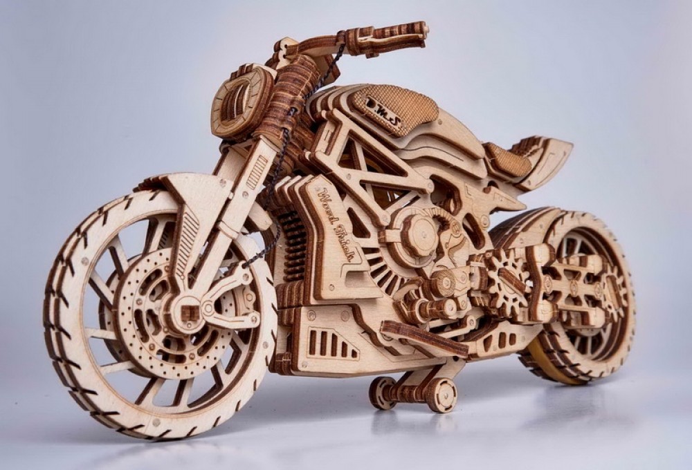 Механическая сборная модель Wood Trick Мотоцикл DMS