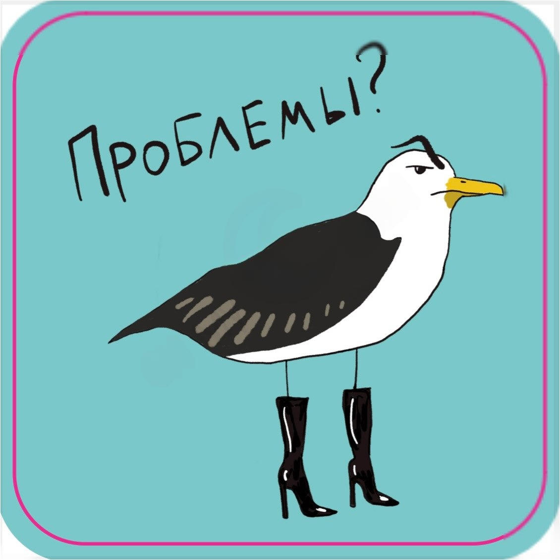 Стикер 3D Чайка