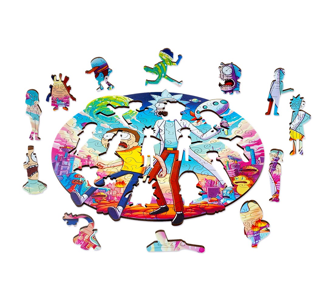 Деревянный пазл Рик и Морти